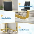 thumbnail image 7 of JUFU 5 Piece Dining Table Set for 4, 55" White Rectangular MDF Table with Gold Metal Legs and 4 Black PU Upholstered Chairs, Elegant Dining Set for Small Spaces, 7 of 7
