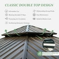 thumbnail image 4 of Domi 12x12 ft Wood Gazebo, Cedar Wood Frame Hardtop Gazebo with Galvanized Steel Double Roof, Outdoor Gazebo with Netting and Curtains, Patio Gazebo Pergola Pavilion for Patio, Backyard, Deck, Lawns, 4 of 9