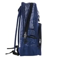 thumbnail image 3 of Single Solid Color Reflective Transparent See Through Mesh Stadium Approved Backpack for Travel and Commuting in Navy Blue, 3 of 5