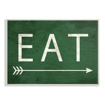 Stupell Industries Eat With Arrow Green Typography Painting Unframed Art Print Wall Art, 10 x 15