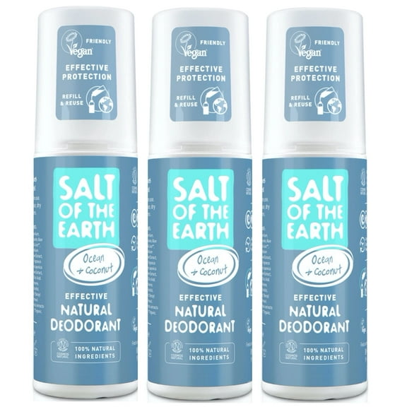 Salt Of The Earth Ocean   Coconut Natural Spray Deodorant 100ml (Pack of 3)