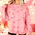 thumbnail image 2 of Hueook Valentines Day Shirt for Women Tops Crew Neck Printing Oversized Sweatshirt Long-sleeved Top Hoodie Pink L, 2 of 8