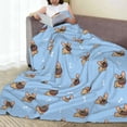 thumbnail image 6 of Honeii Brown French Bulldog Print Fleece Blanket - Throw Blanket for Bed, Sofa, Couch, Camping, and Travel , Microplush Ultra Soft Warm Blanket-50"x40", 6 of 7
