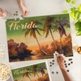 thumbnail image 3 of Lantern Press 1000 Piece Jigsaw Puzzle, Florida, Palm Trees, Vintage Watercolor, 3 of 5
