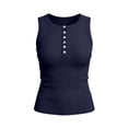 thumbnail image 6 of hotojiny Tank Tops for Women Summer Basic Ribbed Henley Shirt Slim Fitted Sleeveless Camisole Button up Workout Casual Outfits, 6 of 6