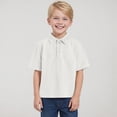 thumbnail image 6 of NIEWTR Toddler Boys Neutral Polo Shirts Cozy Cotton Short Sleeve Tees Casual Summer Outfits(White,1-2 Years), 6 of 9