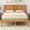 Full + Oak + Pine, variant on Espresso Twin Platform Bed Frame with Headboard, Pine Wood Slat Support, No Box Spring Needed, Space Saving Bed for Small Bedrooms