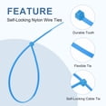 thumbnail image 3 of Cable Zip Ties Self-Locking Nylon Wire Tie Wraps Heavy Duty Cord Management Blue 12 Inch, 3 of 6