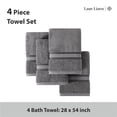 thumbnail image 4 of Juego de toallas de baño LANE LINEN Luxury, 100% algodón, paquete de 4, color gris, 4 of 9