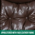 thumbnail image 7 of VIVIJASON Modern Lazy Chair Faux Leather Accent Lounge Chair with Armrests, Brown, 7 of 7