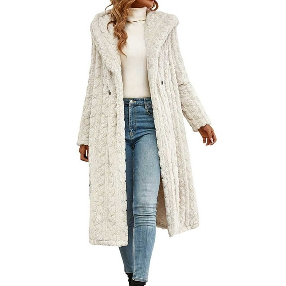 Women's Winter Long Coat Loose Fit Warm Jacket Contemporary Stylish Casual Outerwear for Street Daily Wear