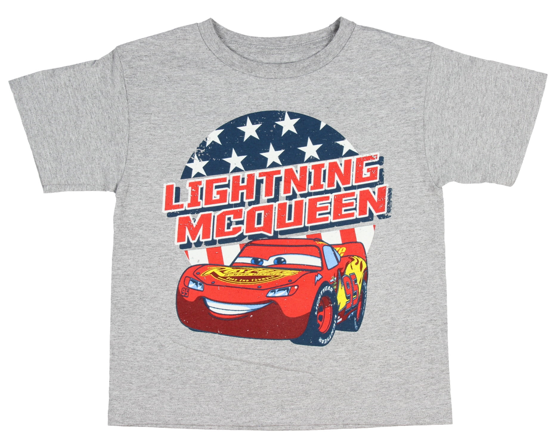 Disney Lightning McQueen Shirt Cars Movie Piston Cup Racing Cartoon Boy's  5/6 