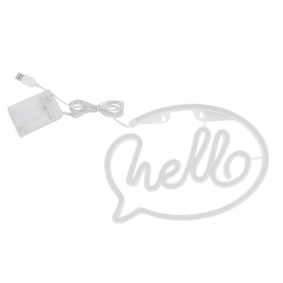Herwey Neon Light USB Powered Battery Operated Hello LED Neon Sign For Restaurant G