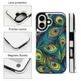 thumbnail image 3 of Compatible with iPhone 11 12 13 mini 14 15 16 Pro Max Plus Wallet Case with Card Holder, PU Leather Kickstand Card Slots Case ( Colorful Peacock, iPhone 16 Pro), 3 of 7