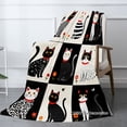 thumbnail image 2 of Joocar Cat Pattern Flannel Blanket For Winter Gift Home Sofa Bed Decoration 40x50 Inch, 2 of 5