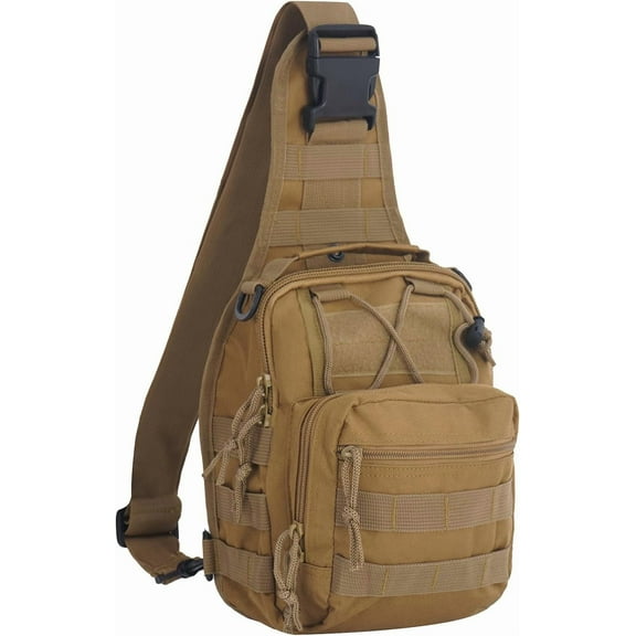 Kwuty FAMI Outdoor Tactical Bag Backpack, Sport Bag Pack Sling Shoulder Backpack Tactical Satchel for Every Day Carry (Black)