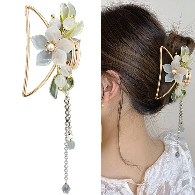 Pinzas de flores de estilo Vintage, pinza de Metal para el pelo, pinzas para el pelo a la moda, pinza para el pelo con borlas, accesorios para el cabello para mujeres y niñas