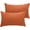 Autumn Orange, variant on LuxClub Collection Pillowcases 2 Pack - Wrinkle Free Cooling Pillow Cases with Satin Trim - Machine Washable Hotel Bedding Silky Soft - Medallion Gold Queen