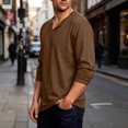 thumbnail image 4 of yillto Mens Big and Tall Tshirts Long Sleeve V Neck Basic tee Summer Casual Plain Loose Shirts S-5XL, 4 of 6