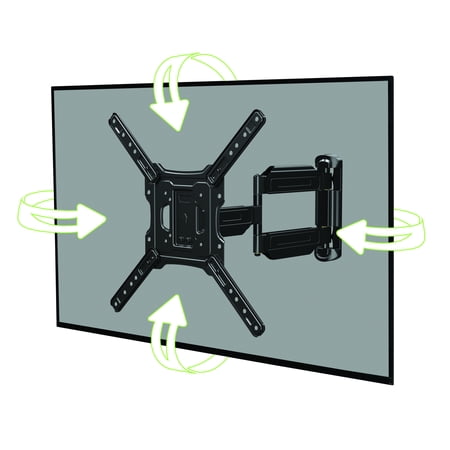 Onn Full-Motion Cross-Arm Mount Kit for 32-47” TVs, Low-Profile Extend & Tilt (with