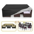 thumbnail image 3 of OPTUTUS Rectangular Patio Table Cover -600D Heavy Duty Large Waterproof Table Cover -108" Outdoor Sofa Set Covers, Dining Table Cover, Tea Table Cover Black, 3 of 12