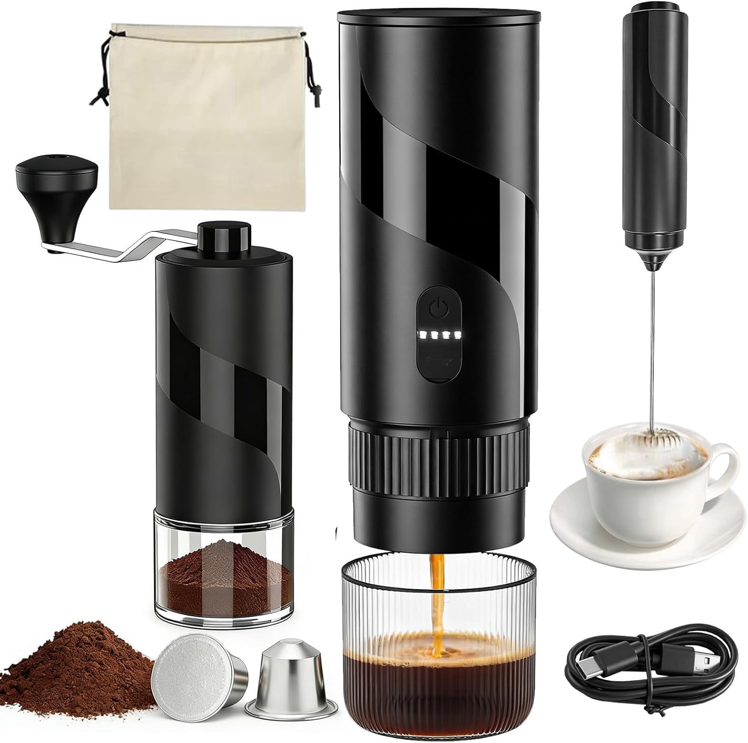 Gourmia 4-Shot Steam Espresso, Cappuccino, and Latte Maker with