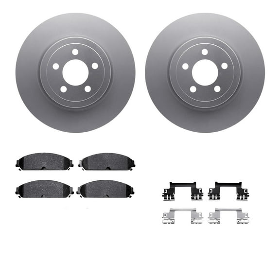Dynamic Friction Company Front Geospec Brake Rotors with 5000 Advanced Brake Pads includes Hardware 4512-39043