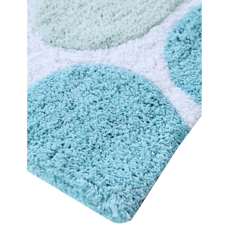 Saffron Fabs Cotton and Microfiber Bath Rug 50 x 30 Arctic Blue