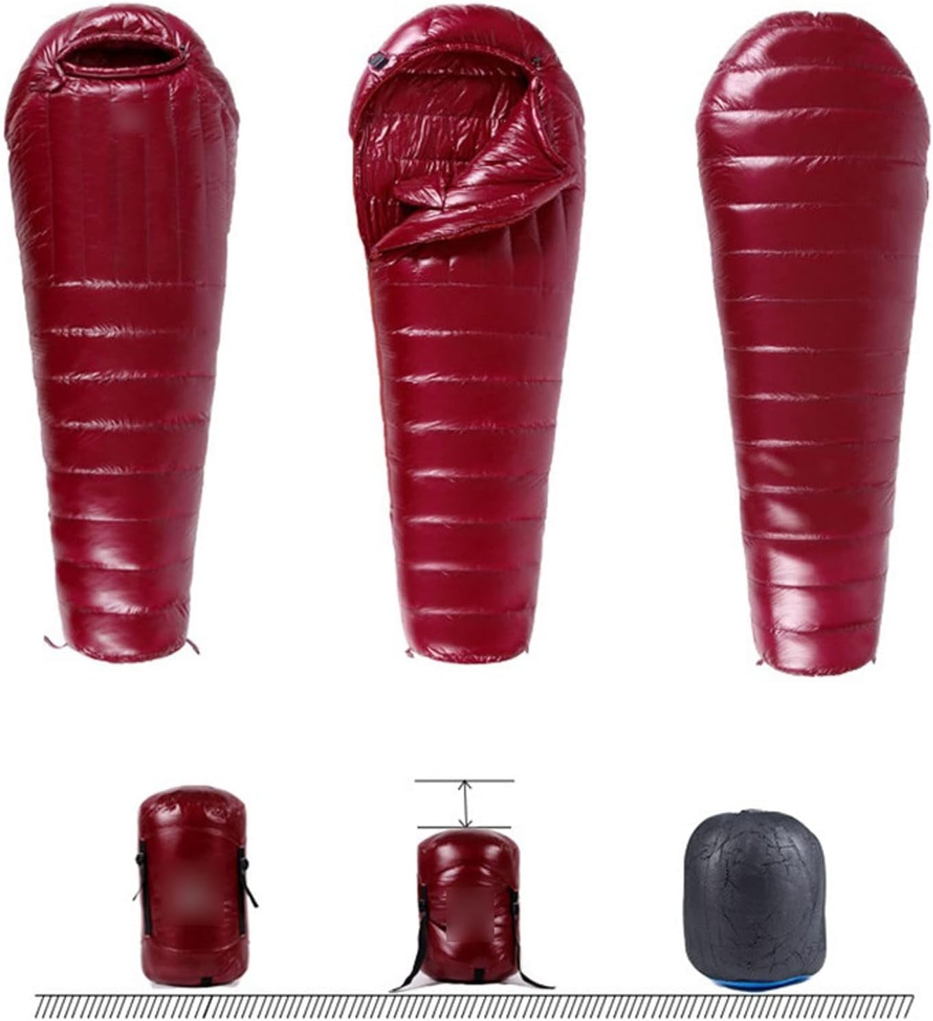 Sleeping Bag for Camping Outdoor Camping Ultralight Warm Sleeping Bag Hiking Travel Backpacking Adult -Style Goose Down Cold Protection Sleeping Bag(Black,1000G)