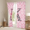 thumbnail image 3 of Homewish Leopard Print Letter Black Out Curtains, Ribbon Monogrammed K Curtains Pack of 2 (42x63 Each), Hippie Mandala Damask Bedroom Curtains, Blackout Curtains Decor, 3 of 6