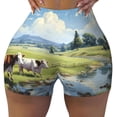 thumbnail image 2 of Fotbe Pasture Cow Shorts Sin Costuras – Shorts Deportivos de Cintura Alta para Mujer, Elásticos para Gimnasio, Yoga, Running o Ciclismo-X-Large, 2 of 8