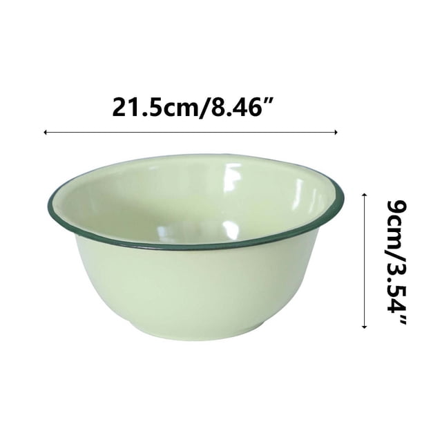Juego de cuencos esmaltados Ycolew, cuencos para mezclar para cocina, cuencos redondos para servir ensaladas, cuencos esmaltados, cuencos vintage para sopa, fideos, ramen, ensaladas y aperitivos.