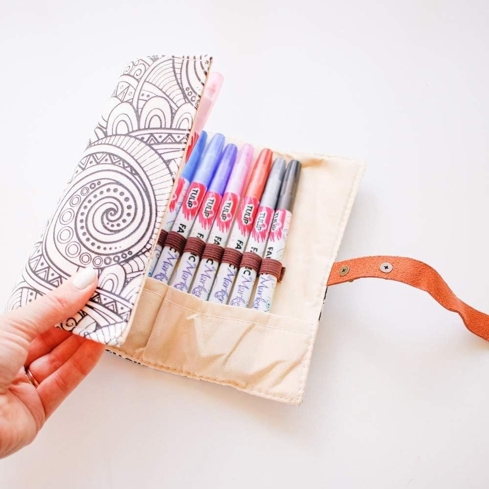 Duncan 44083 Tulip Fine Tip Fabric Markers Roll Up Case - Pack of 20