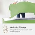 thumbnail image 5 of Grace Linen Zipper Fitted Sheet Cal King Size(72X84) - Includes 2 Zip Sheets +1 Bottom Fitted Base - Fit's 8” In Deep Pocket Zip Sheets Easy to Change - 600 TC Cotton Fitted Sheet - Sage Green Color, 5 of 9