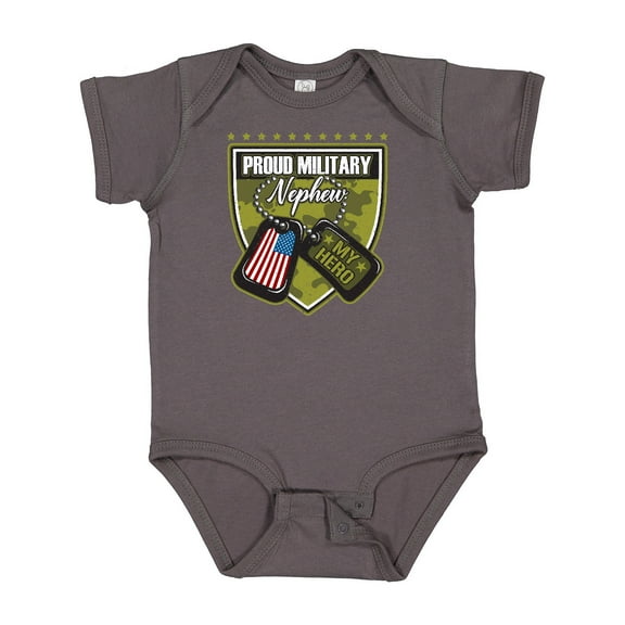 Inktastic Proud Military Nephew Boys Baby Bodysuit