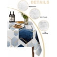 thumbnail image 2 of Navy Blue Marble Table Cloth, Gold White Geometric Hexagon Modern Waterproof Tablecloth for Rectangle Tables, Reusable Washable Fabric Table Cover for Restaurant Kitchen Dining Tables 60"x84", 2 of 6