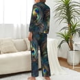 thumbnail image 2 of Peacock Women's Long Sleeve Flannel Pajama Set Sleepwear S, 2 of 5