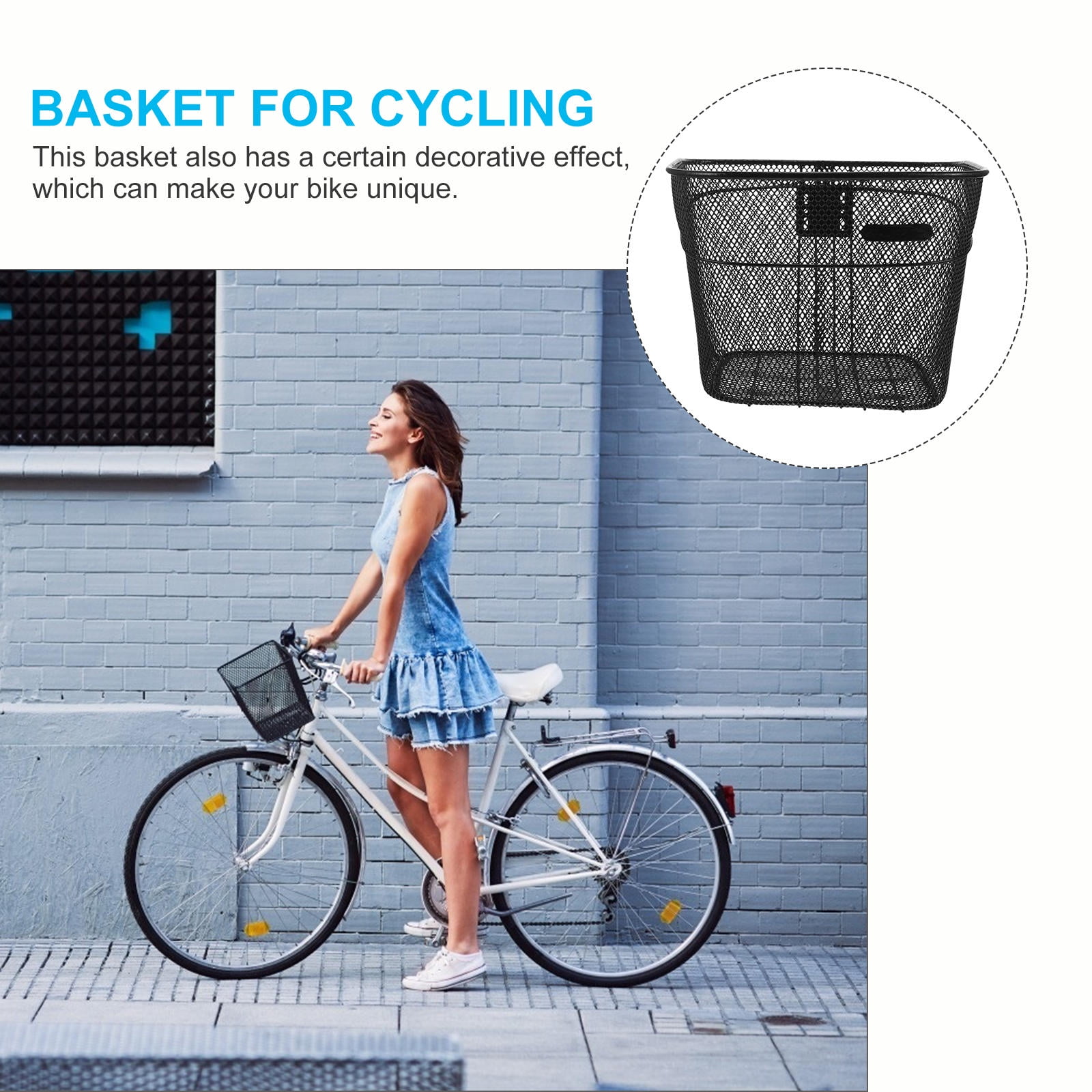 FELTECHELECTR Mlins 2Pcs Sturdy Metal Bike Front Basket for Cycling Handlebar Use