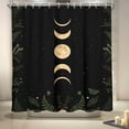 thumbnail image 4 of Moon Phase Shower Curtain Moonlit Celestial with Red Floral Leaves Plants Goth Gothic Witch Witchy Mysticism Design Bathroom 72 x 72 Inch Polyester Fabric Waterproof 12 Pack Hooks, 4 of 6