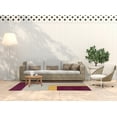 thumbnail image 3 of 5' x 7' Simply Daisy Bold Blocks Modern & Contemporary Chenille Area Rug, Maroon Red, 3 of 4