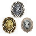 thumbnail image 4 of UNTERING Wedding Party Queen Lady Vintage Victorian Cameo Bronze Brooch Pin, 4 of 7