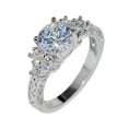 thumbnail image 1 of Rinsvye Natural Silver Gemstone Court Chunky Rings Birthstone Bride Engagement Wedding Vintage Rings for Men Ring, 1 of 6
