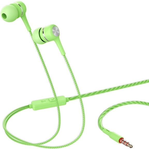 GJX 2026 New Wired Stereo Earbuds with Microphone-Ear Buds Extra Long Cord Headphones for Android,3.5Mm Jack,47In Tangle-Free Cable for Travel,Work,Home