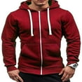 thumbnail image 1 of Men Fall Winter Hoodies Long Sleeve Tracksuit Zip Slim Hooded Coat Male Jacket Plus Size, 1 of 6