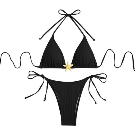 Divhosrg High Waisted Swimsuits for Women  Bikini Sets for Women Cheeky Bottoms  Bathing Suit Tops for Women  Womens Swimwear Tankini  Black Swimsuits for Women Tummy Control S