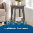 thumbnail image 2 of LEDREM Compact Two-Tier Round Accent Table, Tapered-Leg Side Table with Curved Accents, Holds 198lb, Quick Assembly, Space-Saving Small Sofa Table, 2 of 8
