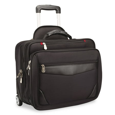 Innovera 15.6" Laptop Rolling Bag, 2-Height Handle, Nylon Black