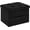 Black, variant on ZOES HOMEWARE Ottoman Velvet Footstool, Small Storage Ottoman with Storage and Side Pocket, Foldable & Collapsible, 16"x12"x12" Black