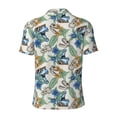 thumbnail image 4 of Rocae Dinosaurs And Leaves for Men's Short Sleeve Polo Shirt, Quick Drying Performance Moisture Wicking Sports Men's Golf Shirt Medium, 4 of 9