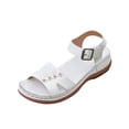 thumbnail image 2 of Xdegoge Womens Sandals Open Toe Sporty Gladiator Sandals Multi Straps Laser Cut Studded Ankle Buckle Arch Support Flatform Walking Shoes, 2 of 9